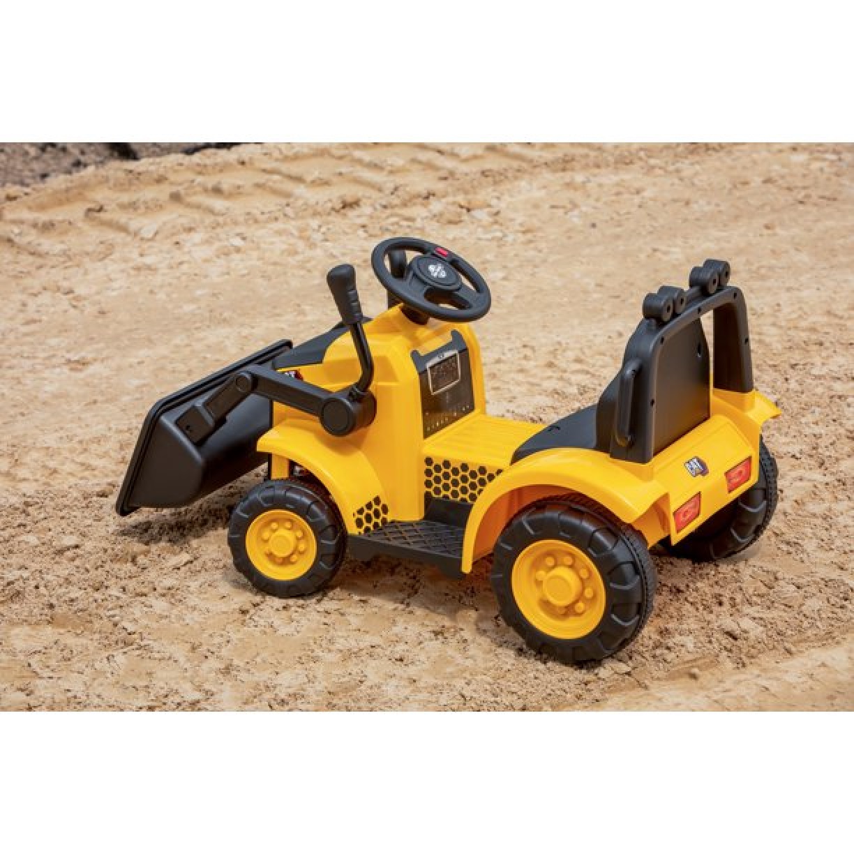 Tractor Eléctrico para Niños de +3 Años 2 en 1 Correpasillos Infantil con  Batería 6V Pala Música y Luces Velocidad de 2 Niveles 132x62x65 cm Verde